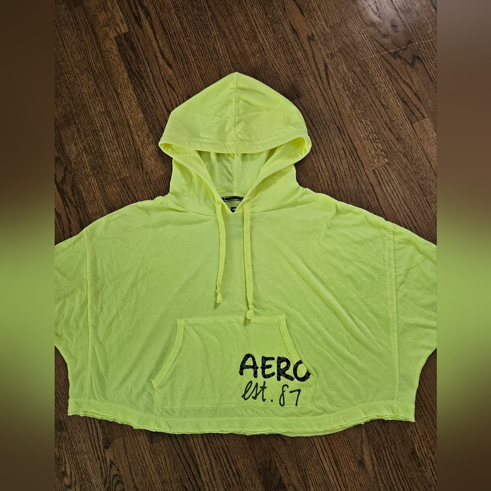 Aero Women's Neon Green Short Sleeve Hoodie